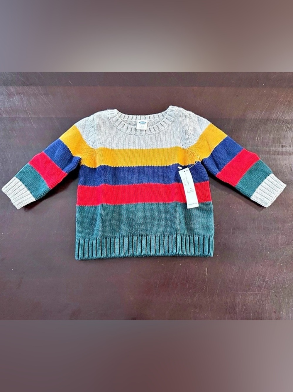 Old Navy Baby Striped Sweater Gray & Green NWT